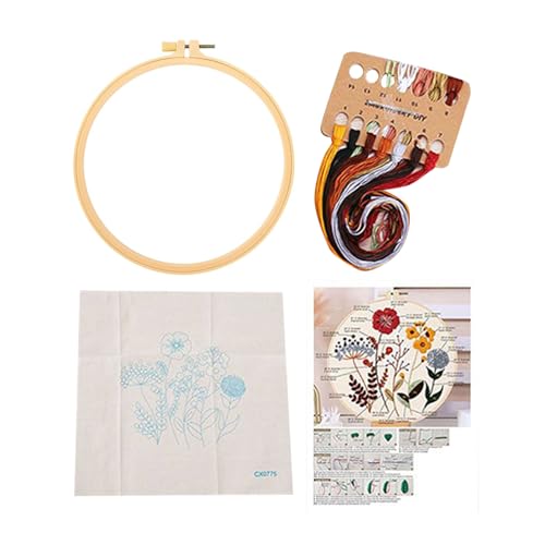 Hjatirace Weihnachtsstickerei | Stick-Set für Weihnachtsdekoration | Kunstwerk mit Fäden und Nadeln für Anfänger, Frauen und Kinder | Für Schreibtisch, Büro, Geburtstag, Feiertag, Party von Hjatirace