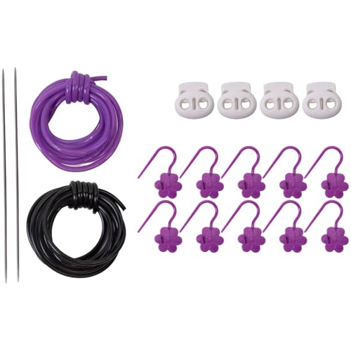 Kordelverschluss-Set, runde Strickschnüre, Strickstichhalter, mühelose Anpassungen, Verriegelungsmechanismus, 2,25 cm, für Schmuckherstellung von Hjatirace