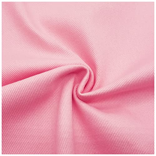 Einfarbig Denim Jeansstoff 100% Baumwolle 150cm Breit Nicht Dehnbarer Jeansstoff zum Nähen, Kleidung, Jacken, Hüte, Taschen, Heimtextilien(Size:50cm,Color:Rosa) von Hjb