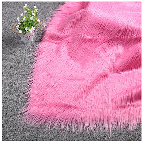 Hjb Shaggy Kunstpelz Kunstfell Stoff Weicher Langflor 170x50cm Kunstpelz Stoff für Kostüm Kunsthandwerk Kissenbezüge Dekorationen Cosplay (Color:Rosa) von Hjb