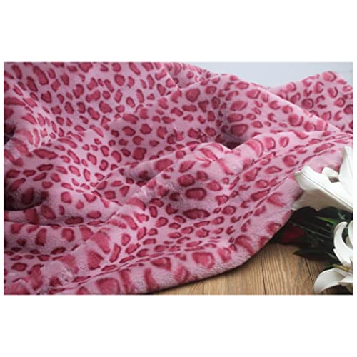 Hjb Shaggy Kunstpelz Stoff Fellimitat Stoffe Tier Leopard Print Kunstfell 160x50cm Weicher Kurzflor zum Nähen, Kostüm, Decken, Cosplay, Sitzkissenauflage(Color:Rosa) von Hjb