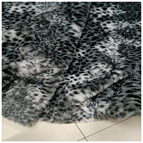 Kunstpelz Stoff Leopardenmuster 160x50cm Weicher Kunstfell Fellimitat Stoffe Bastelstoff Dekostoff zum Nähen, Kostüm, Decken, Cosplay, Wohnkultur, Kissen(Color:Schwarz) von Hjb