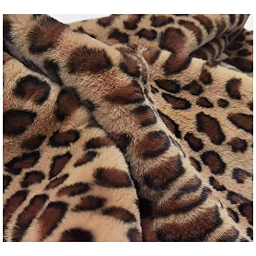 Shaggy Kunstpelz Stoff Fellimitat Stoffe Tier Leopard Print Kunstfell 160x50cm Weicher Kurzflor zum Nähen, Kostüm, Decken, Cosplay, Sitzkissenauflage(Color:3) von Hjb