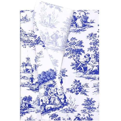 Hjvvr Geschenkpapier, Weiß und Blau, 20 Blatt, 50 x 35 cm, perfekt für Geschenke und Bastelarbeiten von Hjvvr