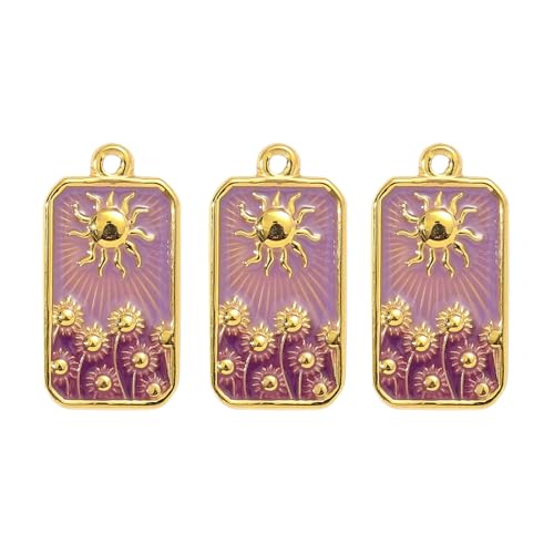 Hkfgdjdl 3 Stück elegante Sonnenblumen-Halskette aus vergoldetem Stahl für Damen mit emaillierter Tarotkarte und Halbmonden Stern-Anhänger Hkfgdjdl 3 Stück elegante Sonnenblumen-Halskette aus vergoldetem Stahl für Damen mit emaillierter Tarotkarte und Halbmonden Stern-Anhänger von Hkfgdjdl