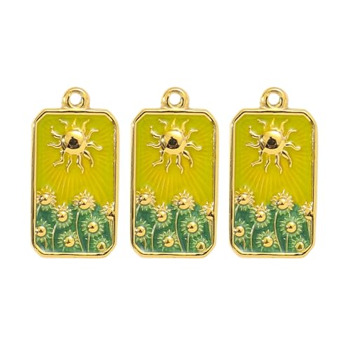 Hkfgdjdl 3 Stück elegante Sonnenblumen-Halskette aus vergoldetem Stahl für Damen mit emaillierter Tarotkarte und Halbmonden Stern-Anhänger Hkfgdjdl 3 Stück elegante Sonnenblumen-Halskette aus vergoldetem Stahl für Damen mit emaillierter Tarotkarte und Halbmonden Stern-Anhänger von Hkfgdjdl