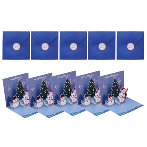 Hkfgdjdl 3D-Weihnachtskarten mit Umschlag und Siegel-Aufkleber, Neujahrskarte, Festival-Grußkarte, 10 Stück von Hkfgdjdl