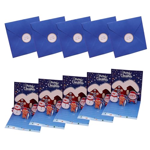 Hkfgdjdl 3D-Weihnachtskarten mit Umschlag und Siegel-Aufkleber, Neujahrskarte, Festival-Grußkarte, 10 Stück Hkfgdjdl 3D-Weihnachtskarten mit Umschlag und Siegel-Aufkleber, Neujahrskarte, Festival-Grußkarte, 10 Stück von Hkfgdjdl