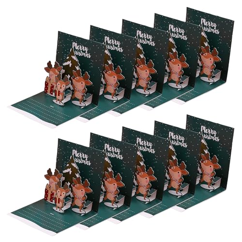 Hkfgdjdl 3D-Weihnachtskarten mit Umschlag und Siegel-Aufkleber, Neujahrskarte, Festival-Grußkarte, 10 Stück Hkfgdjdl 3D-Weihnachtskarten mit Umschlag und Siegel-Aufkleber, Neujahrskarte, Festival-Grußkarte, 10 Stück von Hkfgdjdl