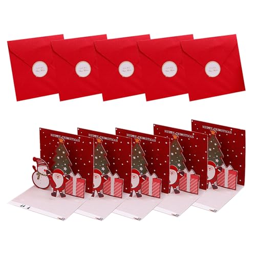 Hkfgdjdl 3D-Weihnachtskarten mit Umschlag und Siegel-Aufkleber, Neujahrskarte, Festival-Grußkarte, 10 Stück Hkfgdjdl 3D-Weihnachtskarten mit Umschlag und Siegel-Aufkleber, Neujahrskarte, Festival-Grußkarte, 10 Stück von Hkfgdjdl