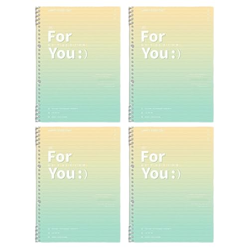Hkfgdjdl 4 Stück Binder-Notizbuch, 26-Loch-Binder, Notizbuch, nachfüllbar, 240 Blatt/480 Seiten, liniertes Papier Hkfgdjdl 4 Stück Binder-Notizbuch, 26-Loch-Binder, Notizbuch, nachfüllbar, 240 Blatt/480 Seiten, liniertes Papier von Hkfgdjdl