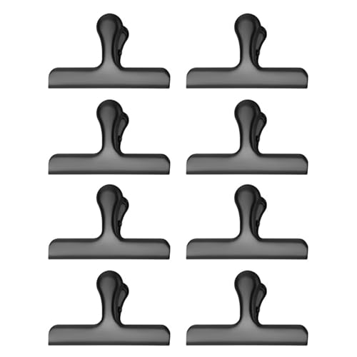Hkfgdjdl 8 Stück Edelstahl-Dichtungs-Clips, Metallscharnier-Clips, robuste Papierklemme für Lebensmittelbeutel, Fotodatei, Quittungen, Zeichenbretter von Hkfgdjdl