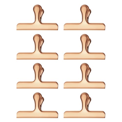 Hkfgdjdl 8 Stück Edelstahl-Dichtungs-Clips, Metallscharnier-Clips, robuste Papierklemme für Lebensmittelbeutel, Fotodatei, Quittungen, Zeichenbretter von Hkfgdjdl
