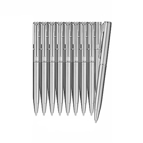 Hkfgdjdl Drehkugelschreiber, Metall-Kugelschreiber, 1,0 mm Spitze, schreiben Sie reibungslos, Bürosignierstift, schwarz/blaue Tinte, 10 Stück Hkfgdjdl Drehkugelschreiber, Metall-Kugelschreiber, 1,0 mm Spitze, schreiben Sie reibungslos, Bürosignierstift, schwarz/blaue Tinte, 10 Stück von Hkfgdjdl