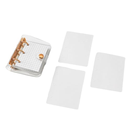 Hkfgdjdl Kleines Notizbuch, transparent, 3 Ringe, Notizbuch, 80 Blatt, gerastert, Taschen-Tagebuch, kleiner Planer, Notizblöcke Hkfgdjdl Kleines Notizbuch, transparent, 3 Ringe, Notizbuch, 80 Blatt, gerastert, Taschen-Tagebuch, kleiner Planer, Notizblöcke von Hkfgdjdl