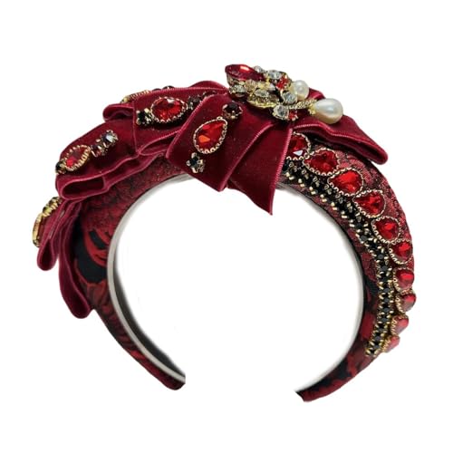 Hkfgdjdl Kopfbedeckung mit Schmucksteinen, luxuriöses Blingbling Stirnband, auffälliger Kopfschmuck, Weihnachtsfeier, Foto-Requisiten, Frauen-Kopfbedeckung, Cosplay-Zubehör von Hkfgdjdl