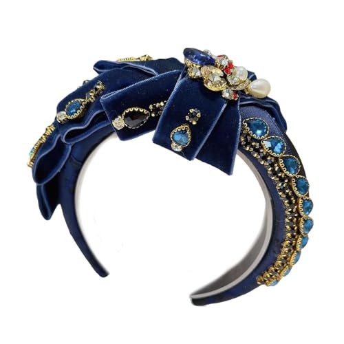 Hkfgdjdl Kopfbedeckung mit Schmucksteinen, luxuriöses Blingbling Stirnband, auffälliger Kopfschmuck, Weihnachtsfeier, Foto-Requisiten, Frauen-Kopfbedeckung, Cosplay-Zubehör von Hkfgdjdl