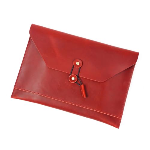 Hkfgdjdl Leder Aktenordner Multifunktionale Dokumententasche mit mehreren Kartenfächern und Schnurverschluss, Leder Laptop Sleeve Case Hkfgdjdl Leder Aktenordner Multifunktionale Dokumententasche mit mehreren Kartenfächern und Schnurverschluss, Leder Laptop Sleeve Case von Hkfgdjdl