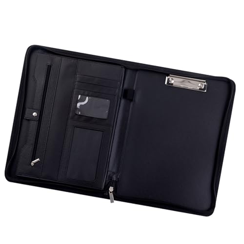 Hkfgdjdl Multifunktionale Konferenzmappe mit Reißverschluss, Leder, Business-Aktenordner mit Tasche, Kartenhalter, Stiftschlitz, Klemmbrett Hkfgdjdl Multifunktionale Konferenzmappe mit Reißverschluss, Leder, Business-Aktenordner mit Tasche, Kartenhalter, Stiftschlitz, Klemmbrett von Hkfgdjdl