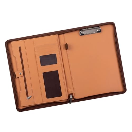 Hkfgdjdl Multifunktionale Konferenzmappe mit Reißverschluss, Leder, Business-Aktenordner mit Tasche, Kartenhalter, Stiftschlitz, Klemmbrett Hkfgdjdl Multifunktionale Konferenzmappe mit Reißverschluss, Leder, Business-Aktenordner mit Tasche, Kartenhalter, Stiftschlitz, Klemmbrett von Hkfgdjdl