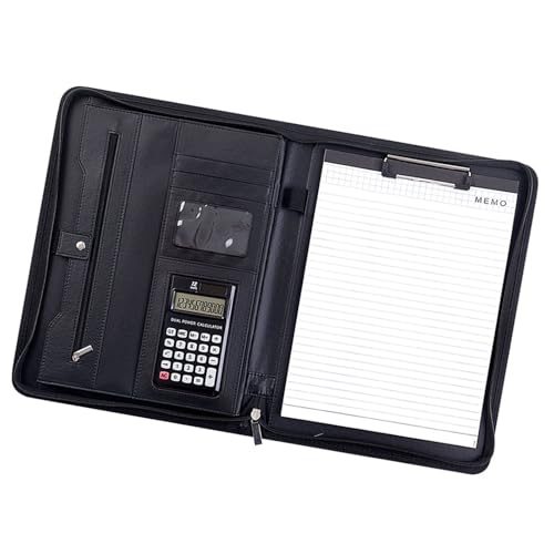 Hkfgdjdl Multifunktionale Konferenzmappe mit Reißverschluss, Leder, Business-Aktenordner mit Tasche, Kartenhalter, Stiftschlitz, Klemmbrett Hkfgdjdl Multifunktionale Konferenzmappe mit Reißverschluss, Leder, Business-Aktenordner mit Tasche, Kartenhalter, Stiftschlitz, Klemmbrett von Hkfgdjdl
