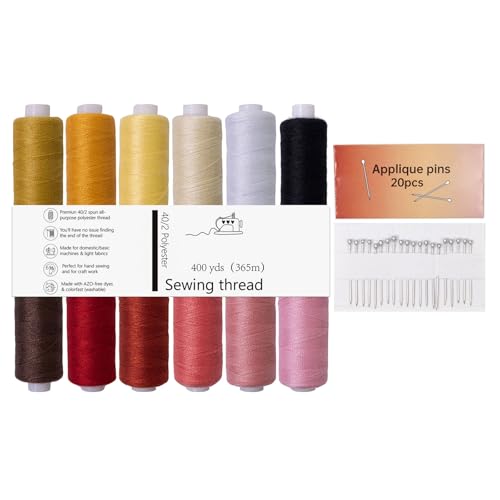 Hkfgdjdl Nähschnur, 12 Farbtöne, sortiert, stabiles Polyester-Nähgarn-Set zum Basteln, zur Reparatur von Kleidungsstücken und Projekten Hkfgdjdl Nähschnur, 12 Farbtöne, sortiert, stabiles Polyester-Nähgarn-Set zum Basteln, zur Reparatur von Kleidungsstücken und Projekten von Hkfgdjdl