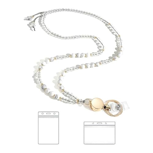 Hkfgdjdl Perlen-Umhängeband für Schlüssel und Ausweise, Kartenhalter, Naturstein, für Damen, Brillenhalter, Schlüsselband Hkfgdjdl Perlen-Umhängeband für Schlüssel und Ausweise, Kartenhalter, Naturstein, für Damen, Brillenhalter, Schlüsselband von Hkfgdjdl