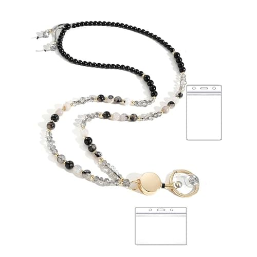Hkfgdjdl Perlen-Umhängeband für Schlüssel und Ausweise, Kartenhalter, Naturstein, für Damen, Brillenhalter, Schlüsselband Hkfgdjdl Perlen-Umhängeband für Schlüssel und Ausweise, Kartenhalter, Naturstein, für Damen, Brillenhalter, Schlüsselband von Hkfgdjdl