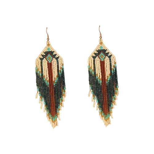 Hkfgdjdl Perlenohrringe, Perlenquasten, Ohrringe, handgefertigte Glasperlen, Vintage-Blumenmuster, Ohrschmuck, Zubehör für Damen Hkfgdjdl Perlenohrringe, Perlenquasten, Ohrringe, handgefertigte Glasperlen, Vintage-Blumenmuster, Ohrschmuck, Zubehör für Damen von Hkfgdjdl