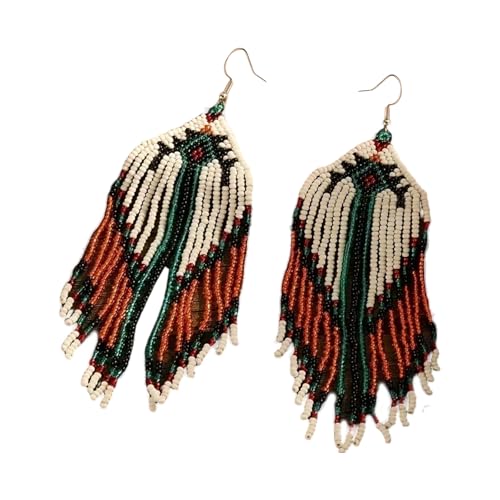 Hkfgdjdl Perlenohrringe, Perlenquasten, Ohrringe, handgefertigte Glasperlen, Vintage-Blumenmuster, Ohrschmuck, Zubehör für Damen Hkfgdjdl Perlenohrringe, Perlenquasten, Ohrringe, handgefertigte Glasperlen, Vintage-Blumenmuster, Ohrschmuck, Zubehör für Damen von Hkfgdjdl
