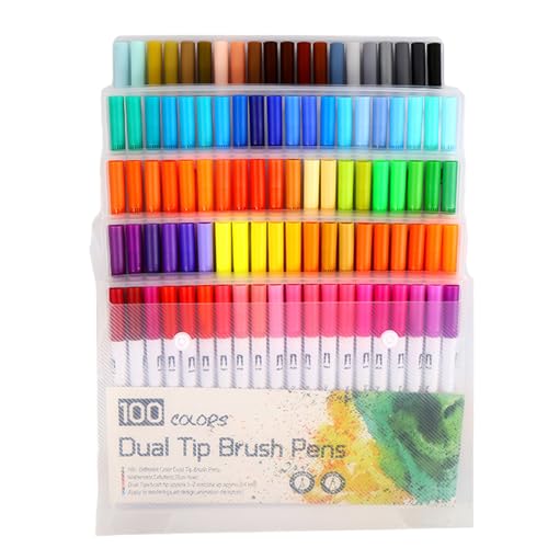 Hkfgdjdl Pinselstift, 36/48/60/72/100 Farben, doppelseitiges Pinselstift-Set, Filzstift, Aquarellstift für Malbücher Hkfgdjdl Pinselstift, 36/48/60/72/100 Farben, doppelseitiges Pinselstift-Set, Filzstift, Aquarellstift für Malbücher von Hkfgdjdl
