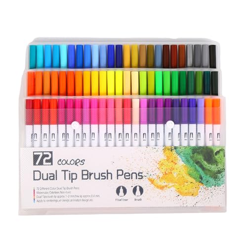 Hkfgdjdl Pinselstift, 36/48/60/72/100 Farben, doppelseitiges Pinselstift-Set, Filzstift, Aquarellstift für Malbücher Hkfgdjdl Pinselstift, 36/48/60/72/100 Farben, doppelseitiges Pinselstift-Set, Filzstift, Aquarellstift für Malbücher von Hkfgdjdl