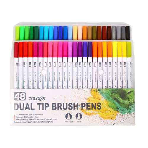Hkfgdjdl Pinselstift, 36/48/60/72/100 Farben, doppelseitiges Pinselstift-Set, Filzstift, Aquarellstift für Malbücher Hkfgdjdl Pinselstift, 36/48/60/72/100 Farben, doppelseitiges Pinselstift-Set, Filzstift, Aquarellstift für Malbücher von Hkfgdjdl