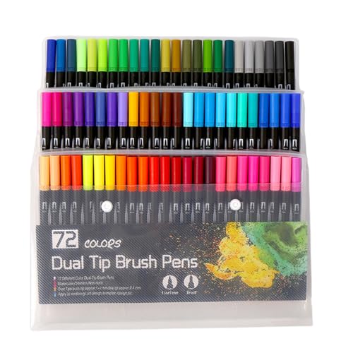Hkfgdjdl Pinselstift, 36/48/60/72/100 Farben, doppelseitiges Pinselstift-Set, Filzstift, Aquarellstift für Malbücher Hkfgdjdl Pinselstift, 36/48/60/72/100 Farben, doppelseitiges Pinselstift-Set, Filzstift, Aquarellstift für Malbücher von Hkfgdjdl