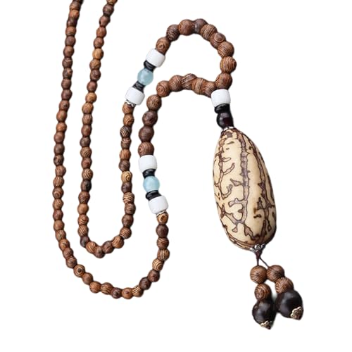 Hkfgdjdl Pulloverkette, handgefertigt, Holzperlen, Halskette, Meditation, Holzperlen, Halskette, zarte lange Pulloverkette, Unisex Hkfgdjdl Pulloverkette, handgefertigt, Holzperlen, Halskette, Meditation, Holzperlen, Halskette, zarte lange Pulloverkette, Unisex von Hkfgdjdl
