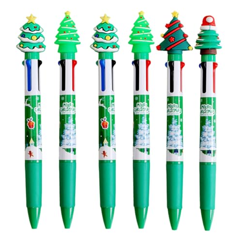 Hkfgdjdl Shuttle-Stift, Weihnachts-Kugelschreiber, 4-in-1, mehrfarbiger Stift, Büro- und Schulbedarf für reibungsloses Schreiben, 6 Stück Hkfgdjdl Shuttle-Stift, Weihnachts-Kugelschreiber, 4-in-1, mehrfarbiger Stift, Büro- und Schulbedarf für reibungsloses Schreiben, 6 Stück von Hkfgdjdl