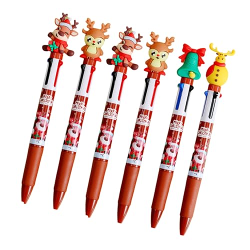 Hkfgdjdl Shuttle-Stift, Weihnachts-Kugelschreiber, 4-in-1, mehrfarbiger Stift, Büro- und Schulbedarf für reibungsloses Schreiben, 6 Stück Hkfgdjdl Shuttle-Stift, Weihnachts-Kugelschreiber, 4-in-1, mehrfarbiger Stift, Büro- und Schulbedarf für reibungsloses Schreiben, 6 Stück von Hkfgdjdl