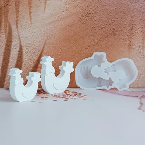 Hkfgdjdl Silikonform mit Huhn mit Schleifen, Ornament, Kerzen, Seife, Gießformen für Heimdekorationen Hkfgdjdl Silikonform mit Huhn mit Schleifen, Ornament, Kerzen, Seife, Gießformen für Heimdekorationen von Hkfgdjdl