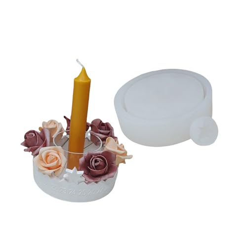 Hkfgdjdl Stabiles Mehrzweck-Silikon-Kerzenhalter-Formen-Set, tragbar, für Kunstharz, Gips, Bastelbedarf, verschiedene Größen von Hkfgdjdl