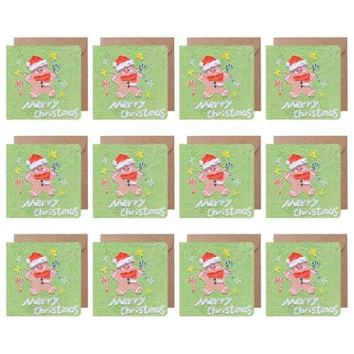 Hkfgdjdl Weihnachtskarten mit Umschlag und Siegel-Etiketten, 10,2 cm, Neujahrskarte für Familie, Freunde, Kinder, 12 Stück Hkfgdjdl Weihnachtskarten mit Umschlag und Siegel-Etiketten, 10,2 cm, Neujahrskarte für Familie, Freunde, Kinder, 12 Stück von Hkfgdjdl
