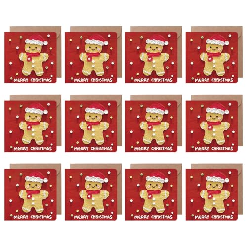 Hkfgdjdl Weihnachtskarten mit Umschlag und Siegel-Etiketten, 10,2 cm, Neujahrskarte für Familie, Freunde, Kinder, 12 Stück Hkfgdjdl Weihnachtskarten mit Umschlag und Siegel-Etiketten, 10,2 cm, Neujahrskarte für Familie, Freunde, Kinder, 12 Stück von Hkfgdjdl