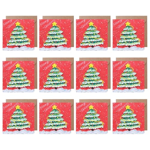Hkfgdjdl Weihnachtskarten mit Umschlag und Siegel-Etiketten, 10,2 cm, Neujahrskarte für Familie, Freunde, Kinder, 12 Stück Hkfgdjdl Weihnachtskarten mit Umschlag und Siegel-Etiketten, 10,2 cm, Neujahrskarte für Familie, Freunde, Kinder, 12 Stück von Hkfgdjdl
