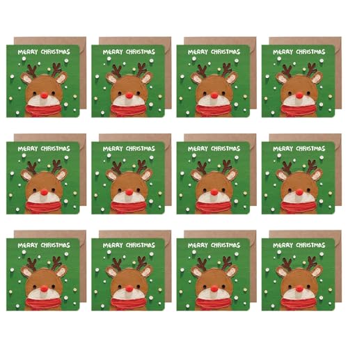 Hkfgdjdl Weihnachtskarten mit Umschlag und Siegel-Etiketten, 10,2 cm, Neujahrskarte für Familie, Freunde, Kinder, 12 Stück Hkfgdjdl Weihnachtskarten mit Umschlag und Siegel-Etiketten, 10,2 cm, Neujahrskarte für Familie, Freunde, Kinder, 12 Stück von Hkfgdjdl
