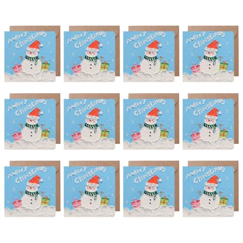 Hkfgdjdl Weihnachtskarten mit Umschlag und Siegel-Etiketten, 10,2 cm, Neujahrskarte für Familie, Freunde, Kinder, 12 Stück Hkfgdjdl Weihnachtskarten mit Umschlag und Siegel-Etiketten, 10,2 cm, Neujahrskarte für Familie, Freunde, Kinder, 12 Stück von Hkfgdjdl
