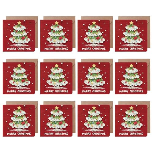 Hkfgdjdl Weihnachtskarten mit Umschlag und Siegel-Etiketten, 10,2 cm, Neujahrskarte für Familie, Freunde, Kinder, 12 Stück Hkfgdjdl Weihnachtskarten mit Umschlag und Siegel-Etiketten, 10,2 cm, Neujahrskarte für Familie, Freunde, Kinder, 12 Stück von Hkfgdjdl