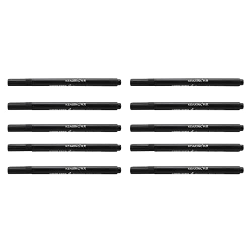Hklshyd 10 x Fabric Marker Pens Permanent Farben für DIY Textile Kleidung T-Shirt Schuhe Schwarz von Hklshyd