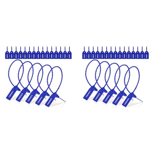 Hklshyd 2000 StüCk Kunststoff-Manipulationssiegel, FeuerlöScher-Tags, Sicherheitsetiketten, Siegel, Nummerierte, Kabelbinder, Etiketten, Blau von Hklshyd