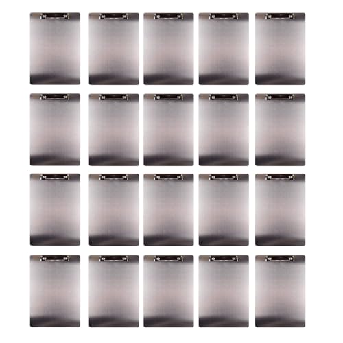 Hklshyd 20X Metall Zwischenablage Ordner A4 Rostfreier Stahl Clip Board Rechnung Lagerung Ordner Schreiben Datei Board Menü Schiene für Unternehmen von Hklshyd