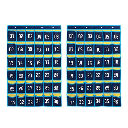 Hklshyd 2X 36 Nummerierte Diagramm Handy Hängen Aufbewahrungs Tasche Hängen Organizer für Klassen Handy Rechner Inhaber von Hklshyd