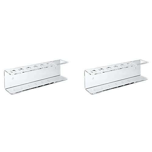 Hklshyd 2X An Der Wand Montierter Trocken Abwischbarer Acryl-Markierungshalter, 6-Fach Klarer Radiergummi-Markierungsorganisator für Das Schulhaus Im Büro von Hklshyd
